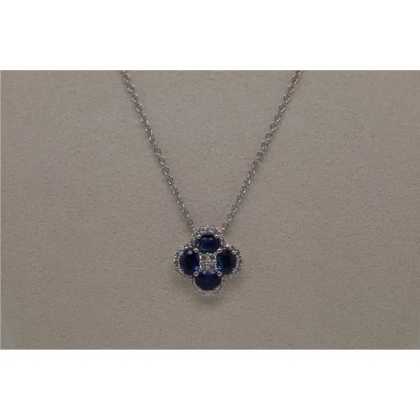 18K White Gold Sapphire and Diamond Pendant Puckett's Fine Jewelry Benton, KY