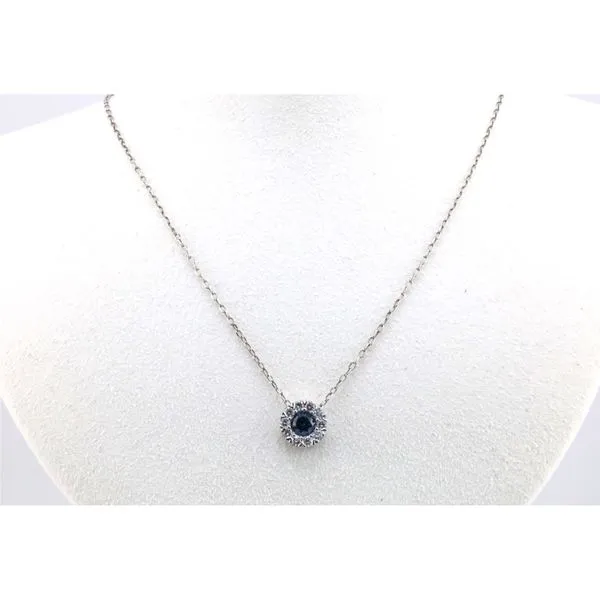 14K White Gold Blue Diamond and Diamond Pendant | .43 CTW Puckett's Fine Jewelry Benton, KY