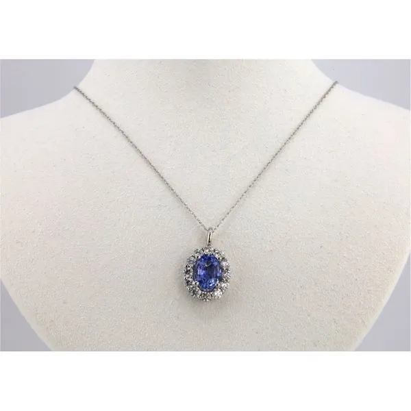 14K White Gold Sapphire and Diamond Pendant Puckett's Fine Jewelry Benton, KY