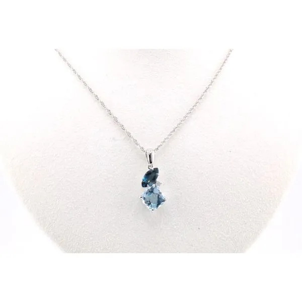 14K White Gold Pendant with London Blue Topaz and Sky Blue Topaz Puckett's Fine Jewelry Benton, KY