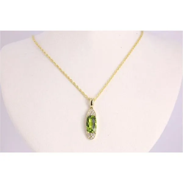 14K Yellow Gold Peridot & Diamond Pendant Puckett's Fine Jewelry Benton, KY