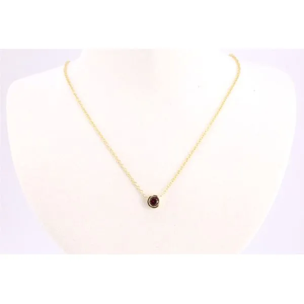 10K Yellow Gold Bezel-Set Created Ruby Pendant Puckett's Fine Jewelry Benton, KY