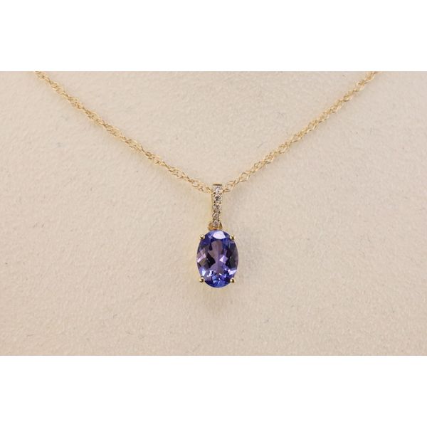 14K Yellow Gold Tanzanite Pendant Necklace Image 2 Puckett's Fine Jewelry Benton, KY