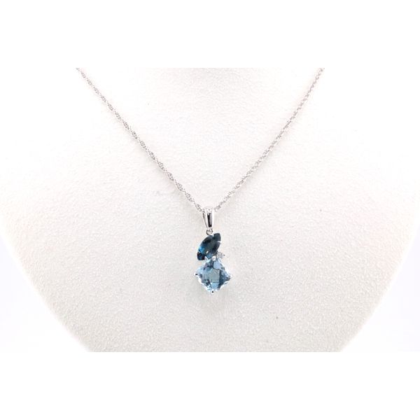 14K White Gold Pendant with London Blue Topaz and Sky Blue Topaz Puckett's Fine Jewelry Benton, KY