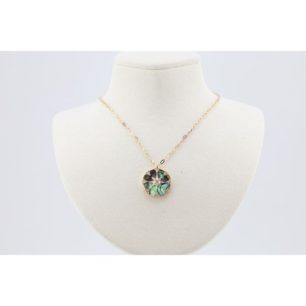 14K Yellow Gold Abalone & Natural Diamond Pendant – 3.59ct Abalone, 0.14ctw Diamonds Puckett's Fine Jewelry Benton, KY