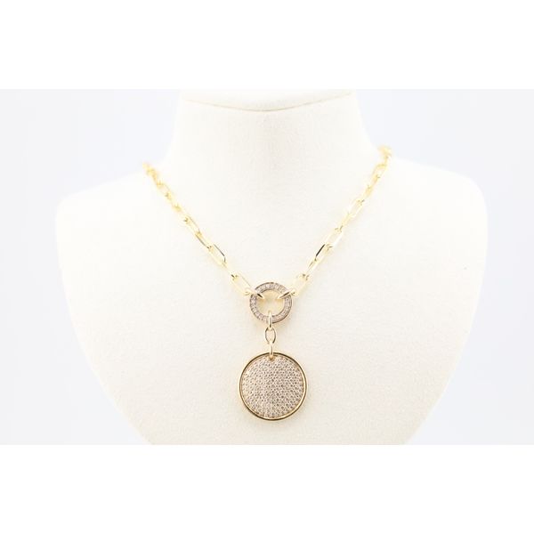 14K Yellow Gold Natural Diamond Pave Disk Necklace – 0.92ctw Puckett's Fine Jewelry Benton, KY
