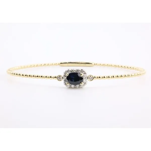 14K Yellow & White Gold Sapphire and Diamond Flex Bangle Puckett's Fine Jewelry Benton, KY
