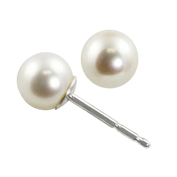 14KW 7mm "A" Akoya Pearl Stud Earrings Puckett's Fine Jewelry Benton, KY