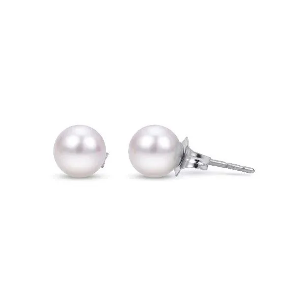 14KW 8mm "A" Akoya Pearl Stud Earrings Puckett's Fine Jewelry Benton, KY