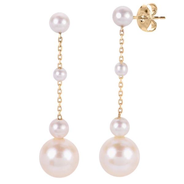 14K Yellow Gold Graduated Freshwater Pearl Drop Earrings Puckett's Fine Jewelry Benton, KY