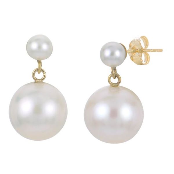 14K Yellow Gold Freshwater Pearl Drop Earrings Puckett's Fine Jewelry Benton, KY