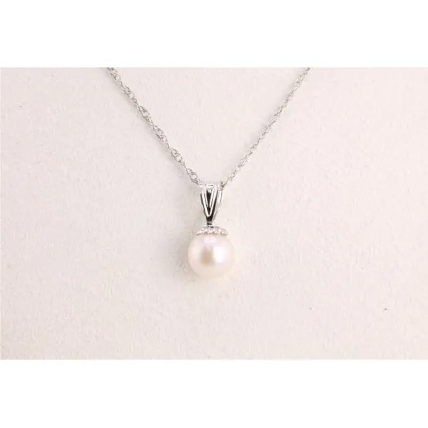 14KW Freshwater Pearl (6mm) Pendant on 18" Chain Image 2 Puckett's Fine Jewelry Benton, KY