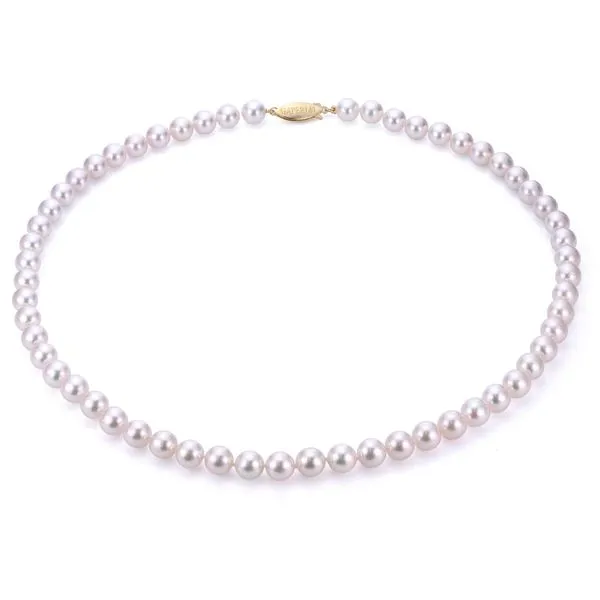 14K Yellow Gold 18" High Luster Akoya Pearl Necklace Image 2 Puckett's Fine Jewelry Benton, KY