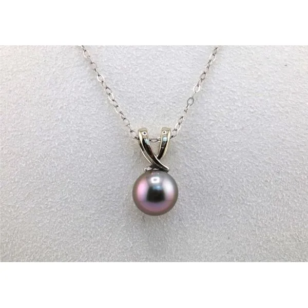 14K White Gold Tahitian Pearl Pendant Image 2 Puckett's Fine Jewelry Benton, KY