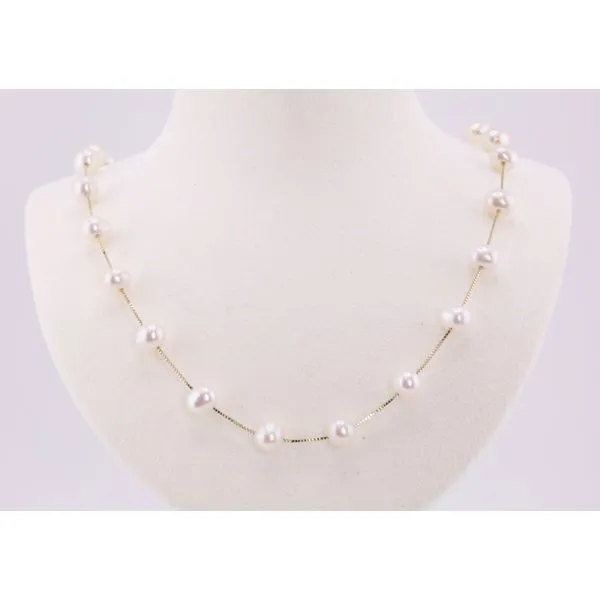 Pearl 14KY Freshwater Pearl Station Necklace Puckett's Fine Jewelry Benton, KY