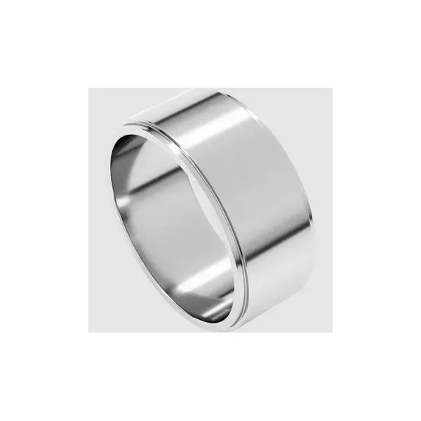 10K White Gold 8MM Flat Stepped Edge Men's Band - Size 10 Puckett's Fine Jewelry Benton, KY