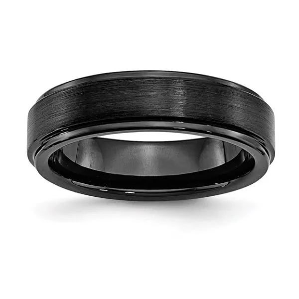 Men's Black Ceramic 6MM Ridged Band - Size 10.5 Puckett's Fine Jewelry Benton, KY