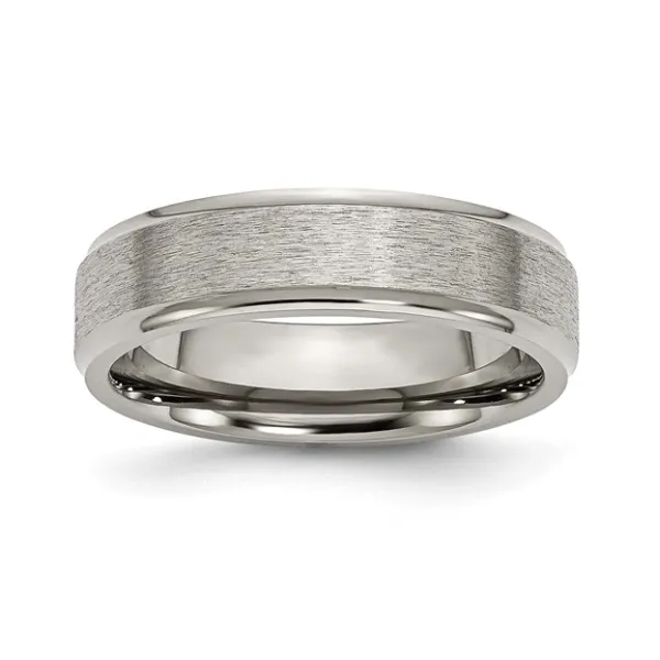 Titanium Brushed Center Band, Ridged Edge, 6mm, Size 11.5 Puckett's Fine Jewelry Benton, KY