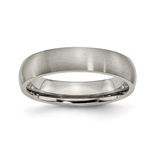 Mens Titanium Brushed 5mm Half Round Band, Size 10 Puckett's Fine Jewelry Benton, KY