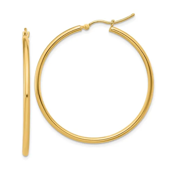 Leslies 14KY Polished Hoop Earring Puckett's Fine Jewelry Benton, KY