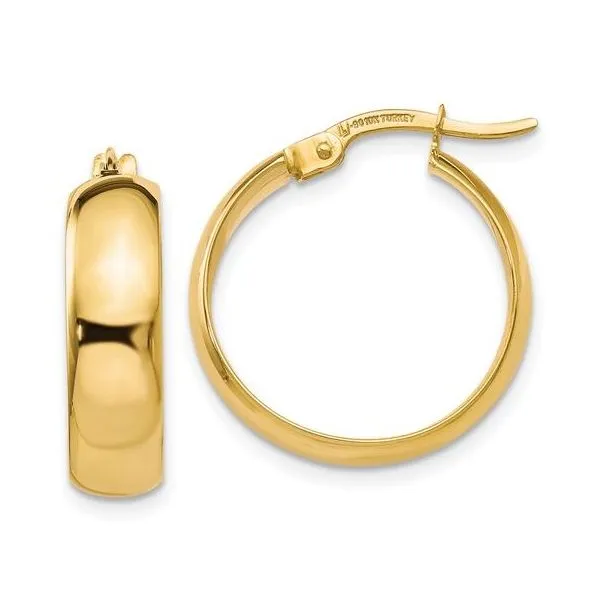 Leslie's 10K Yellow Gold Polished Hinged Hoop Earrings, 19MM Puckett's Fine Jewelry Benton, KY