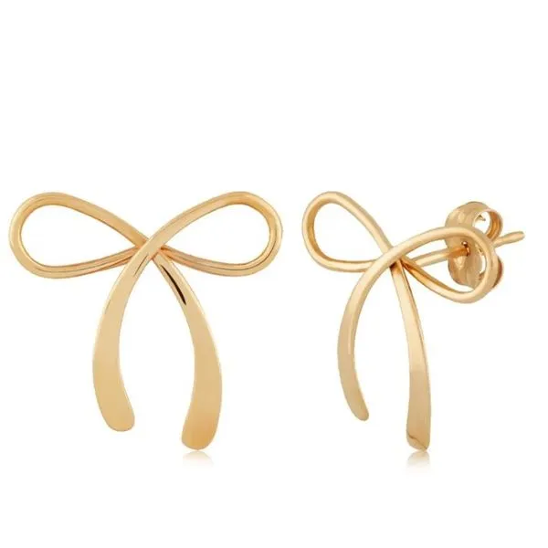14K Yellow Gold Bow Stud Earrings Puckett's Fine Jewelry Benton, KY