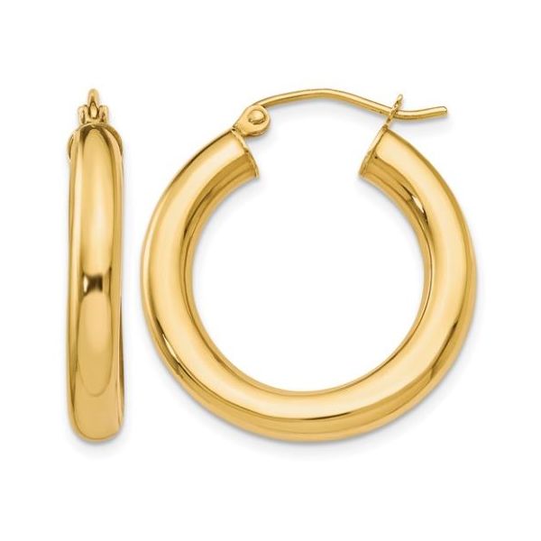 10KY Polished Lightweight Hoop Earrings Puckett's Fine Jewelry Benton, KY