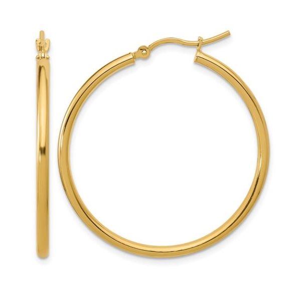 10K Yellow Gold Polished Hinged Hoops Puckett's Fine Jewelry Benton, KY
