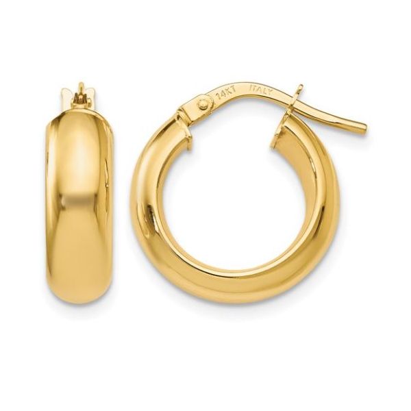 14K Yellow Gold Polished Hoop Earrings Puckett's Fine Jewelry Benton, KY