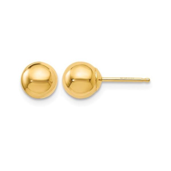 14K Yellow Gold Polished 6mm Ball Post Earrings Puckett's Fine Jewelry Benton, KY