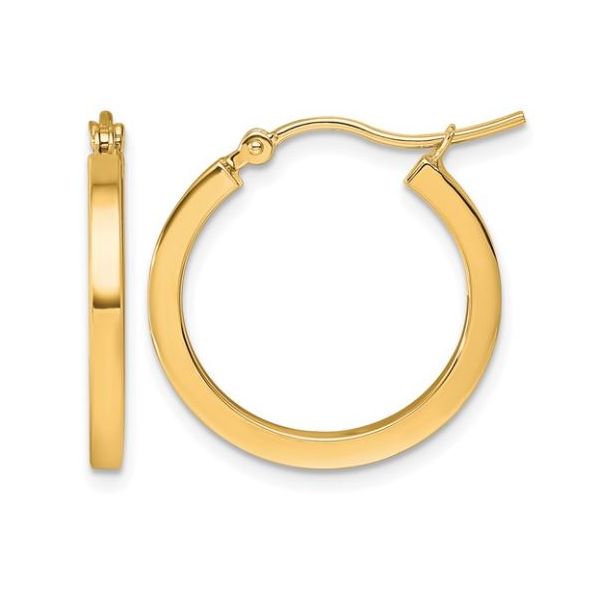 10KY 2mm Square Tube Hoop Earrings Puckett's Fine Jewelry Benton, KY