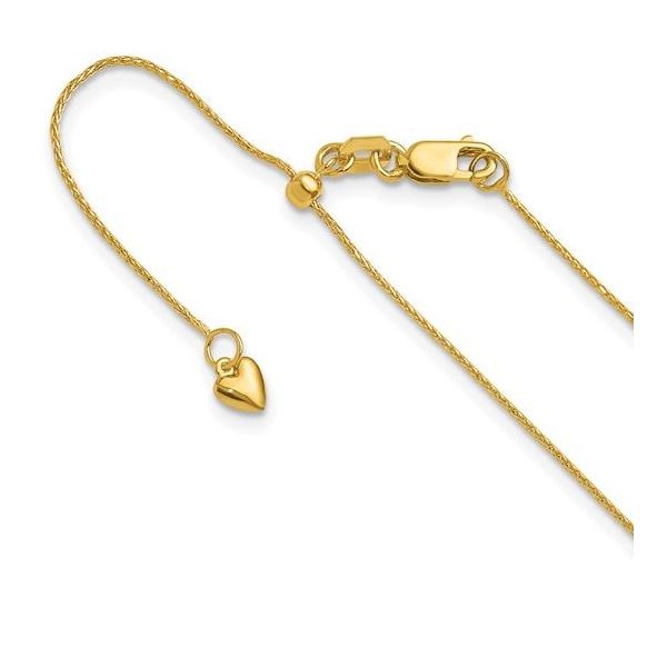 Leslie's 14K Yellow Gold Adjustable .8MM Diamond Cut Wheat Chain, 22" Image 2 Puckett's Fine Jewelry Benton, KY