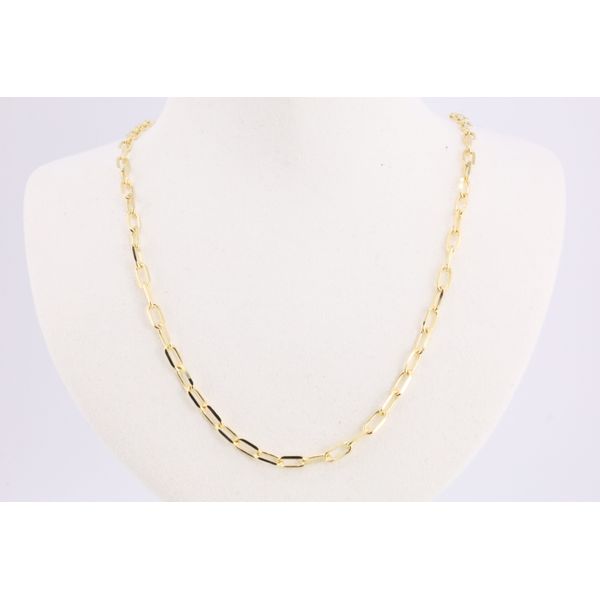 14K Yellow Gold Polished Fancy Paperclip Link Necklace Puckett's Fine Jewelry Benton, KY