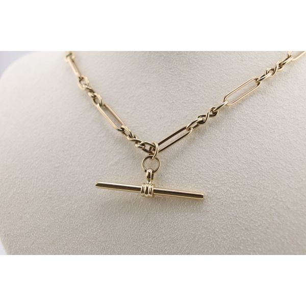 10K Polished Fancy Link Bar Necklace: 17" Image 2 Puckett's Fine Jewelry Benton, KY