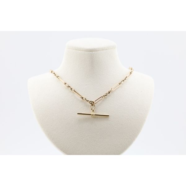 10K Polished Fancy Link Bar Necklace: 17" Puckett's Fine Jewelry Benton, KY