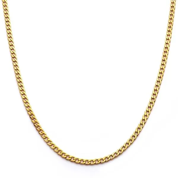 INOX STAINLESS STEEL GOLD PLATED 6MM CURB CHAIN -22IN Puckett's Fine Jewelry Benton, KY
