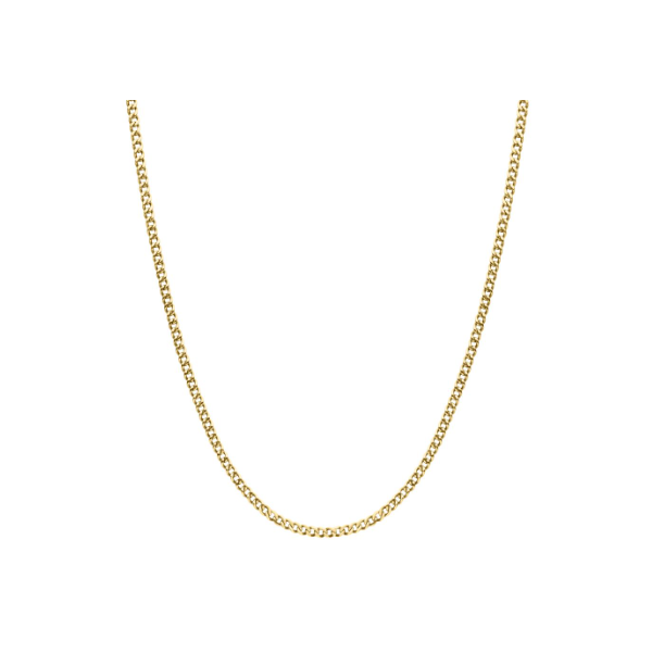 Titanium & 18K Gold Plated Flat Curb Chain – 3.5mm, 22