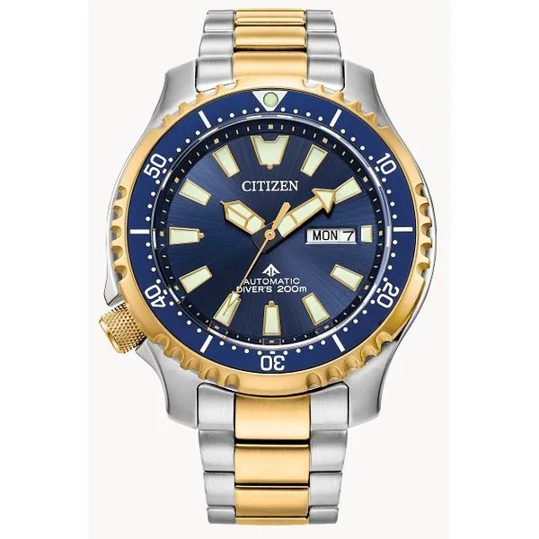 Men's Citizen ProDive 200M Stainless Steel Two-Tone Bracelet Blue Dial Watch Puckett's Fine Jewelry Benton, KY