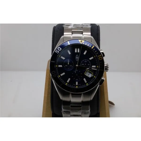 Puckett's Jewelry Brand Men's Watch, 10 ATM, Chrono Stainless Steel, Blue Face Puckett's Fine Jewelry Benton, KY