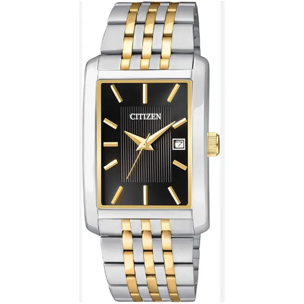 Citizens Men's Quartz Rectangular Black Face Watch Puckett's Fine Jewelry Benton, KY