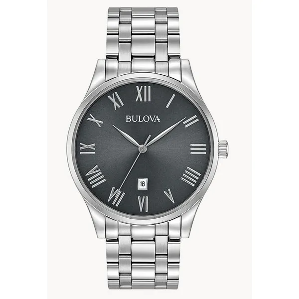 Bulova Men's Classic Grey Dial Stainless Steel Watch Puckett's Fine Jewelry Benton, KY