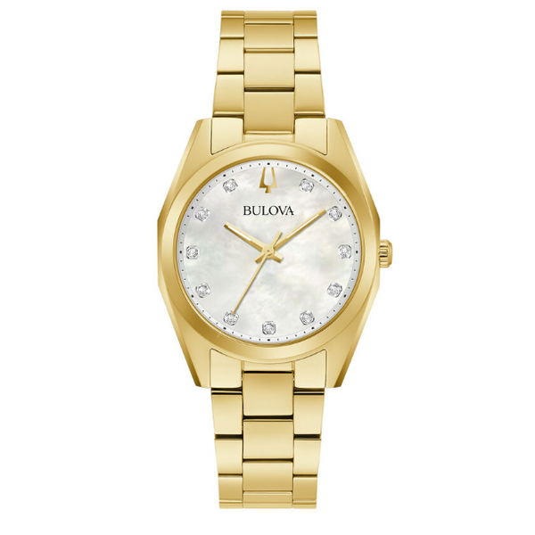 Bulova Classic Surveyor Watch, Stainless/Yellow, WR30M, Diamond Dial Puckett's Fine Jewelry Benton, KY