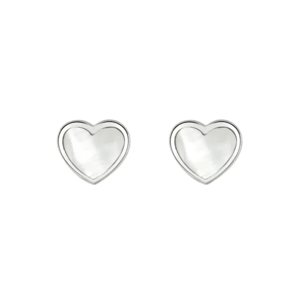 Marathon Sterling Silver Mother of Pearl Heart Earrings Puckett's Fine Jewelry Benton, KY