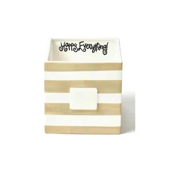 Coton Colors Happy Everything Nesting Cube-Medium-Neutral Stripe Puckett's Fine Jewelry Benton, KY