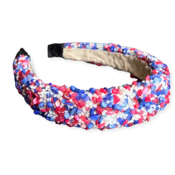 Headbands of Hope - All That Glitters Headband - Red/Blue Puckett's Fine Jewelry Benton, KY