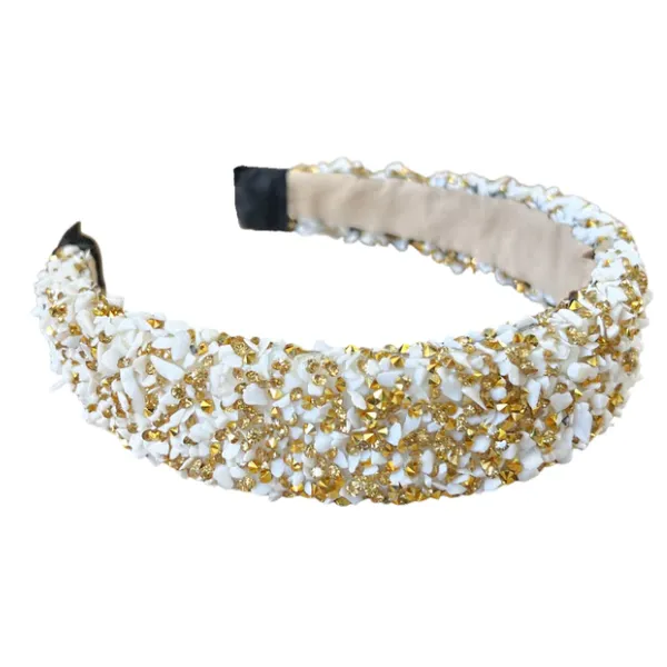 Headbands of Hope - All That Glitters Headband - Cream/Gold Puckett's Fine Jewelry Benton, KY