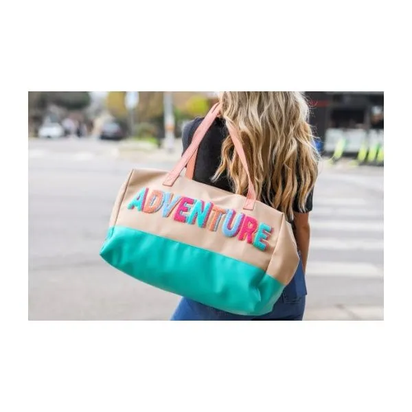 Happy Hooligans Duffle Bag Adventure Tan/Mint Puckett's Fine Jewelry Benton, KY