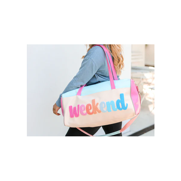 3 Happy Hooligans Duffle Bag - Weekend - Blue/Pink Puckett's Fine Jewelry Benton, KY