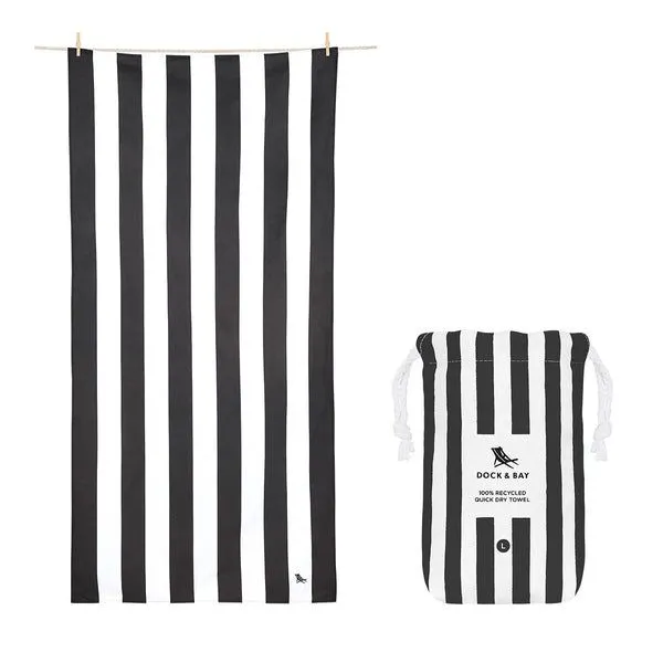 Dock and Bay Quick Dry Towel - Striped Kamari Charcoal - Large Puckett's Fine Jewelry Benton, KY