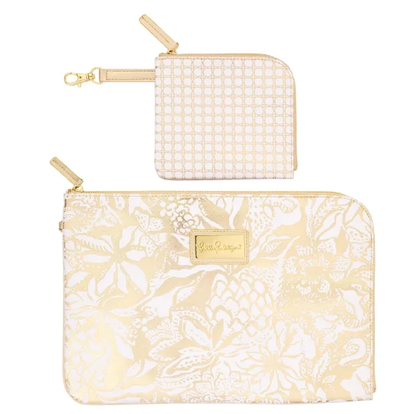 Lilly Pulitzer--Tech Pouch Set--Safari Sangria Gold Puckett's Fine Jewelry Benton, KY